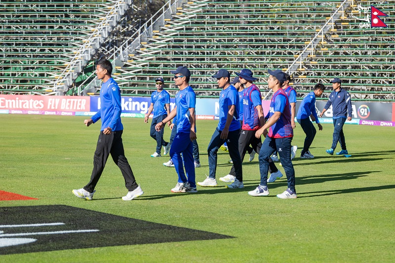 नेदरल्यान्ड्सविरुद्ध नेपालको पहिलो विकेट खस्यो